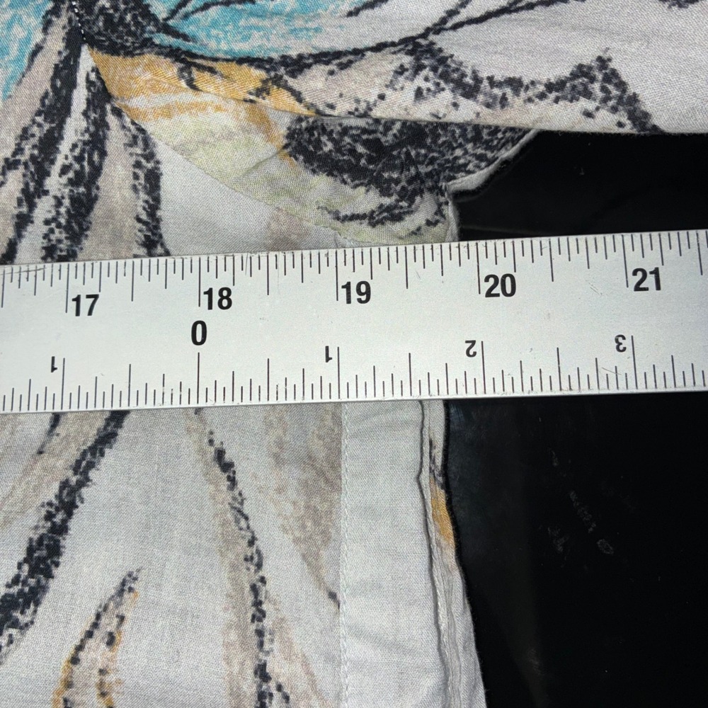 RL Pret Abstract Floral Tunic Blouse 3/4 Sleeve V-neck Light Weight Women Sz 10 - Picture 6 of 8